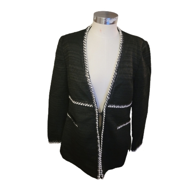 Zara: NWT Braided Trim Tweed Blazer - Picture 2 of 10